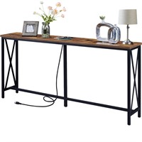 SUPERJARE 70 Inch Console Table with 2 Outlet and