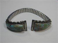 Sterling Silver Turquoise Watchband Hallmarked