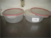 Lot of Two Plastic Bowls with Lids