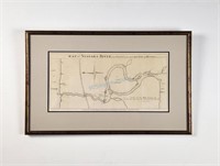 1850 R.H. Pease Map of Niagara River Lithograph