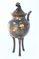 Japanese Footed Bronze and Cover,