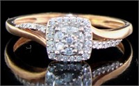 10kt Rose Gold 1/4 ct Natural Diamond Ring