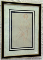 Augustus John Sanguine Study of a Standing Nude