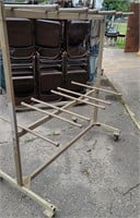 Rolling metal chair rack