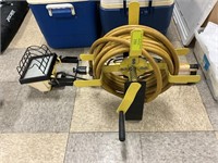 Halogen shop light and air hose with reel