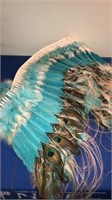 Peacock feather Native American head dress