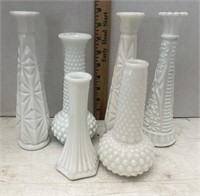 Milk glass vases