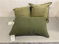 3 Throw Pillows 25"x16” & 20”x20”