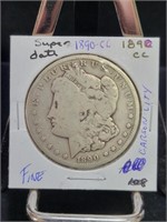 1890-CC MORGAN SILVER DOLLAR