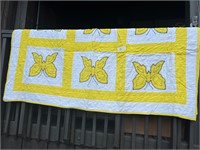 Yellow Butterfly Handmade Quilt