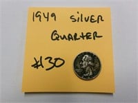 1949 silver quarter