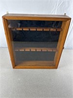 Wooden spoon display case. Approximately 15 x 16”