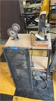 Sander, grinder table with foldout metal table