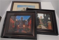 Trio of Framed Pictures of a Court House