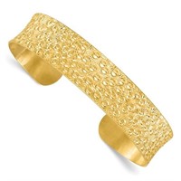 Sterling Silver Gold-tone Textured Bangle