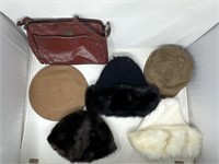 Vintage Purse and 5 Hats- 2 from England