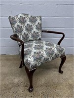 Floral Queen Anne Style Armchair