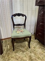 Vintage Needlepoint Side Chair