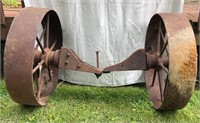 2 Vintage Iron Spoke Wheels