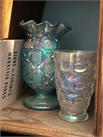 Westmoreland Iridescent Footed Ruffle Vase