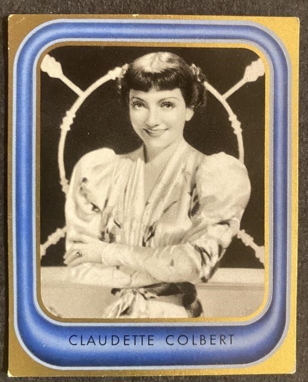 CLAUDETTE COLBERT: Antique Tobacco Card (1936)