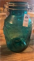 Large Turquoise Blue Canning Jar