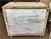 Shabby Painted Wood Plank Storage Box on