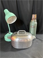 Wagner Ware Roaster, Stanley Thermos & Desk Lamp