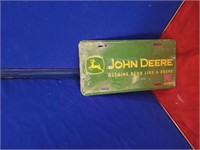 New John Deere License Plate-Covered with Plastic