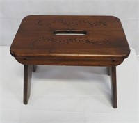 Slotted Small Bench Stool