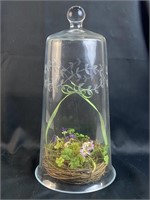 Cloche Etched Glass Bell Jar