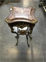 Ornate marble top ormula mounted French marble