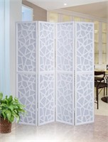 4 Panel Screen Room Divider, White