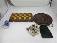 Jeu de table vintage ¨Solitaire¨/billes en