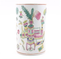 Chinese Porcelain Pot w/ Painted Objects