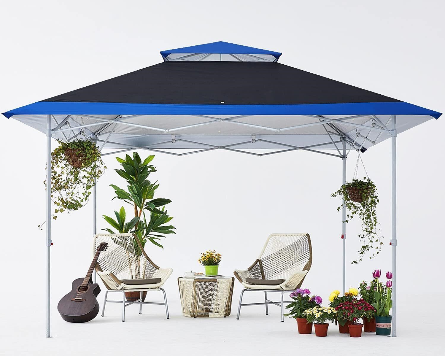 COOSHADE 13x13Ft Pop Up Canopy (Blk/Blue)