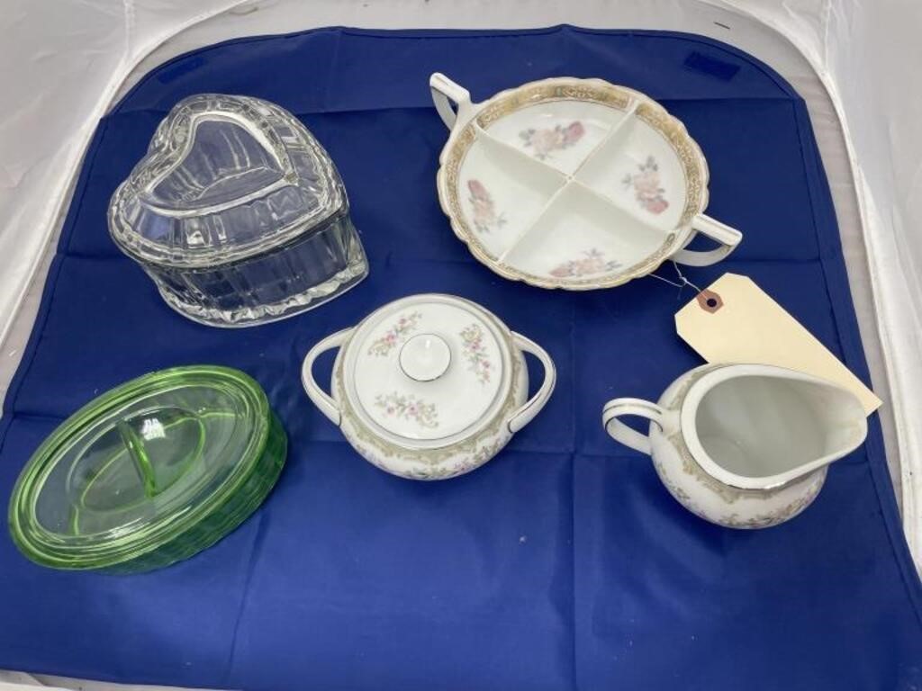 3 Pcs China  & 2 Pcs Glassware