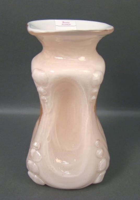 Consol. Rose Ash Cased #1165 Pinched Bottle Vase.