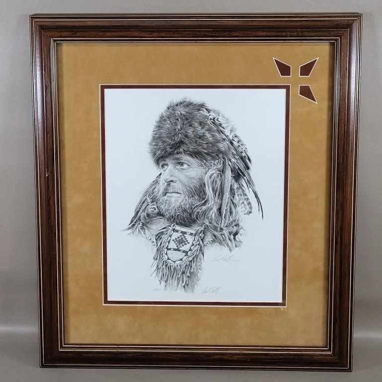 PAUL CALLE SIGNED "THE FUR TRAPPER" 63/550 17" x