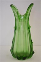 LARGE ART GLASS VASE WITH DRIP SIDE 14.5"