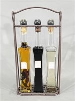 Oil & Vinegar Bottles in Rack -Small