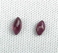 (2) 0.28 Marquise Cut Ruby Gemstones