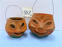 (2) Vintage Halloween Pumpkins