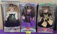 E - LOT OF 3 COLLECTOR DOLLS IN BOXES (L75)