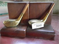 Vintage Golf Club Bookends
