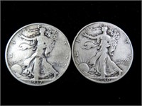 1937 AND 1940 WALKING LIBERTY SILVER HALF DOLLARS