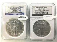 2006&2012 NGC MS69 AMERICAN SILVER EAGLES,2X$