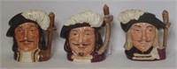 Three Royal Doulton Musketeer character jugs