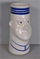 Pottery sailor face vase