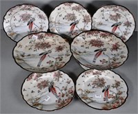 Vintage Japanese seven piece porcelain fruit set